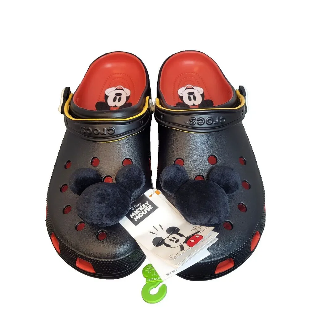 Crocs Disney Parks Plush Mickey Mouse New Black Men's Size 13 Limited Edition